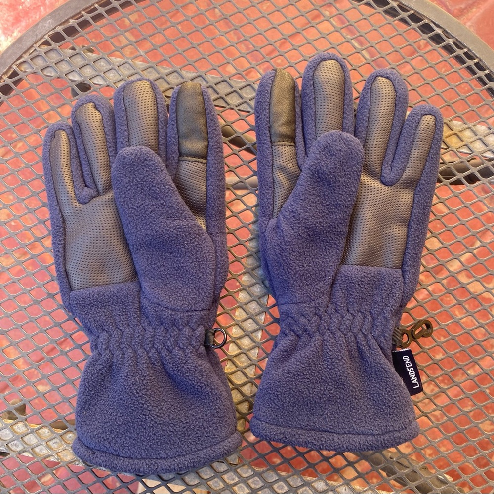 Lands' End Navy Fleece Gloves